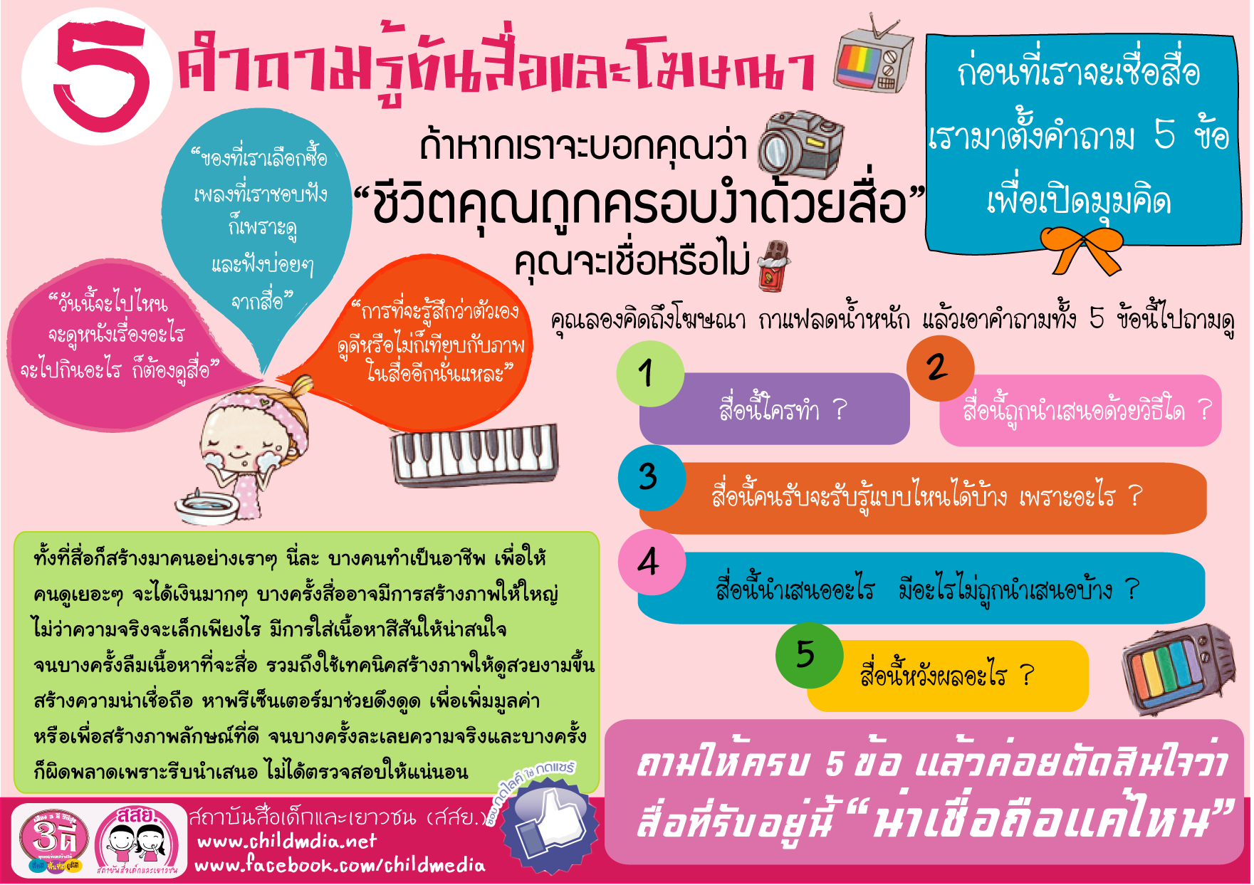 5 คำถามรู้ทันสื่อและโฆษณา